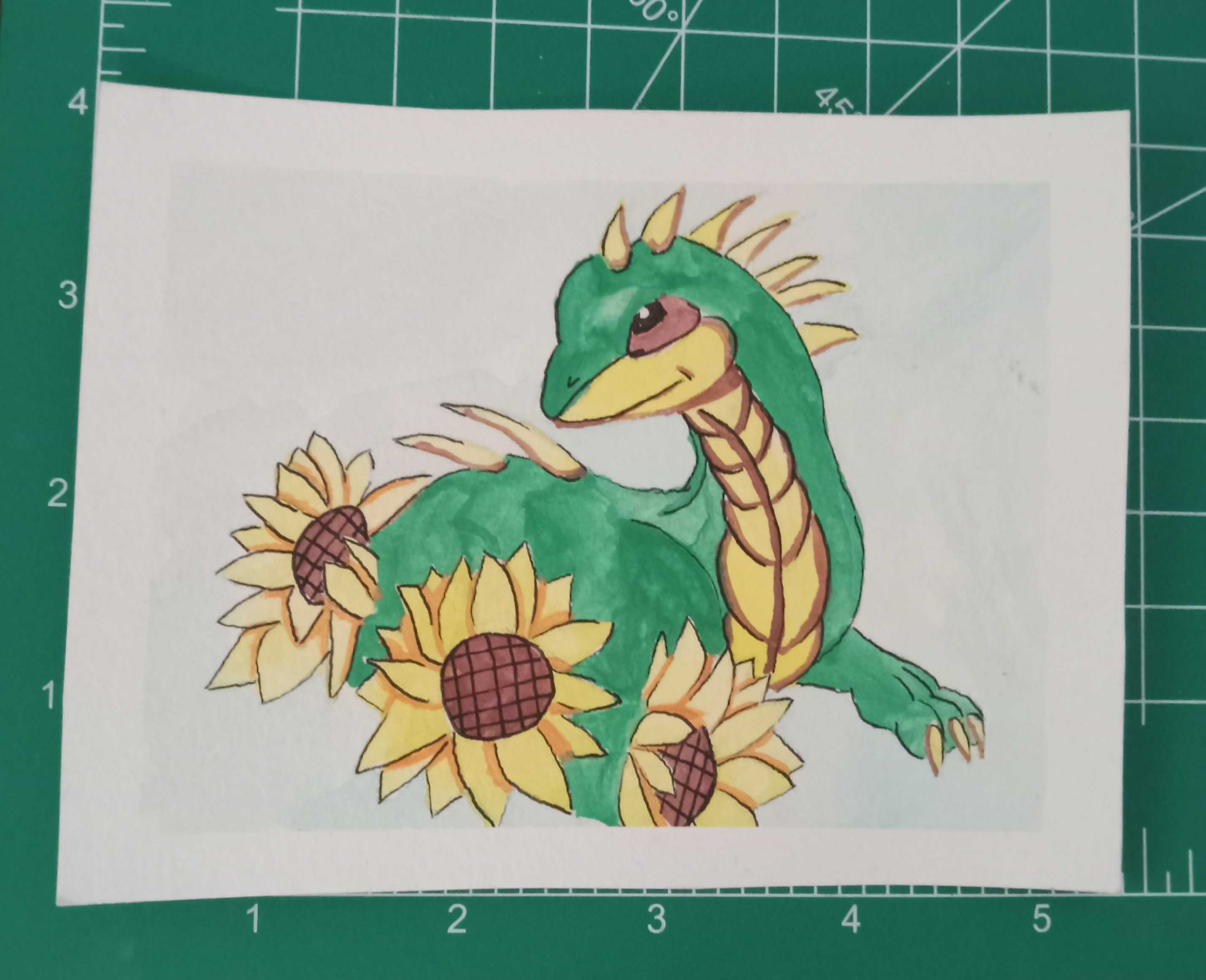 Sunflower Dragon Postcard
