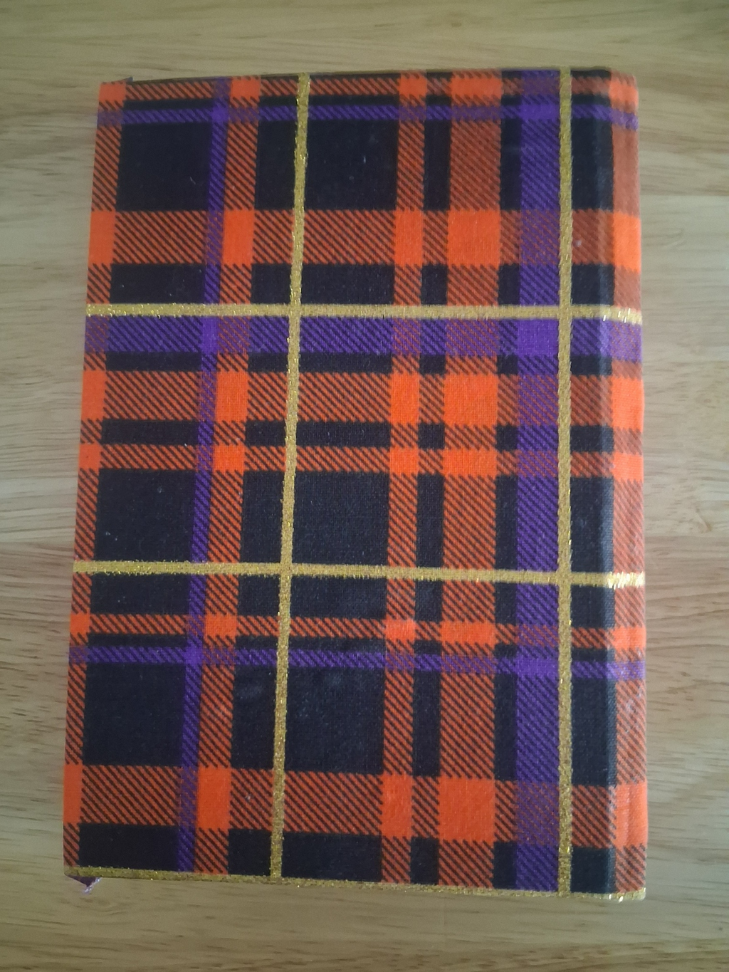 Plaid back cover of medium handmade journal